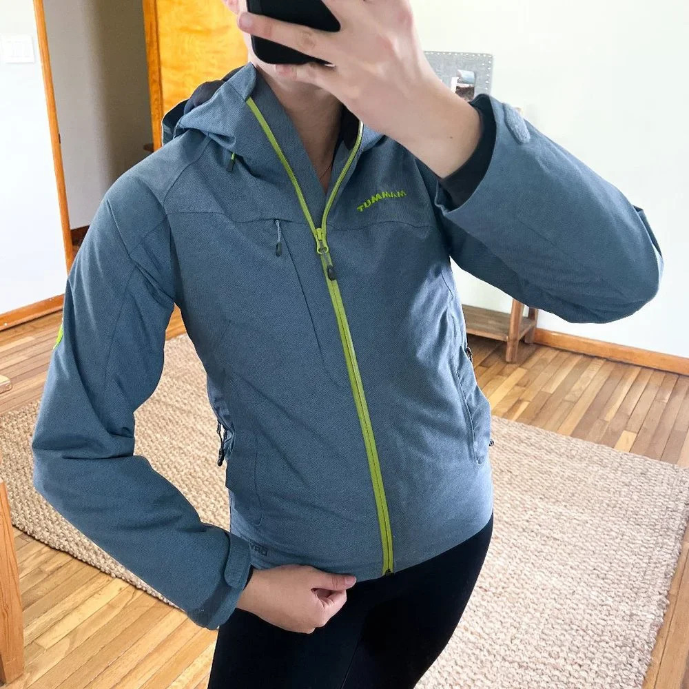 Mammut Dry Tech Blue Water Resistant Hooded Full Zip Winter Coat Women's XS